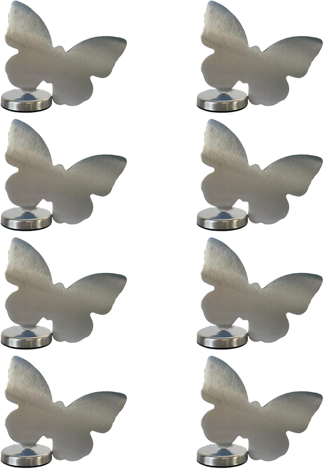 Tablecloth clips - Tablecloth weights - Magnetic clips - Tablecloth holder - Garden accessories - Picnic accessories - Windstopper tablecloth - Table accessories - Outdoor dining - Magnetic weight - Butterfly design - Silver - 8 pieces - Image 1