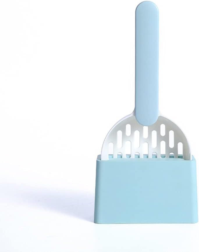 Cat Litter Scoop - Cat Litter Scoop - Cat Litter Scoop - Cat Litter Scoop - Cat Litter Accessories - Cat Litter Scoop with Holder - Cat Toilet Cleaning - Cat Litter Sieve - Cat Litter Scoop - Pet Supplies Cats - Sturdy Plastic Scoop - Blue - 1 Piece - Image 1