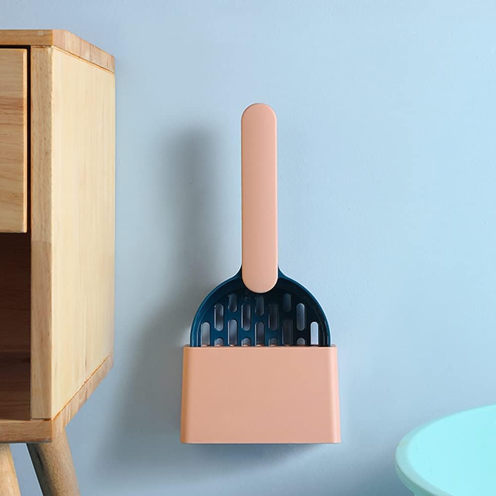 Cat Litter Scoop - Cat Litter Scoop - Cat Litter Scoop - Cat Litter Scoop - Cat Litter Accessories - Cat Litter Scoop with Holder - Cat Toilet Cleaning - Cat Litter Sieve - Cat Litter Scoop - Pet Supplies Cats - Sturdy Plastic Scoop - Blue - 1 Piece - Image 2