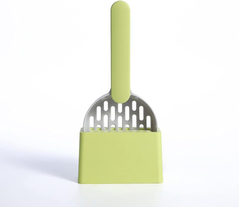 Cat Litter Scoop - Cat Litter Scoop - Cat Litter Scoop - Cat Litter Scoop - Cat Litter Accessories - Cat Litter Scoop with Holder - Cat Toilet Cleaning - Cat Litter Sieve - Cat Litter Scoop - Pet Supplies Cats - Sturdy Plastic Scoop - Green - 1 Piece - Image 1