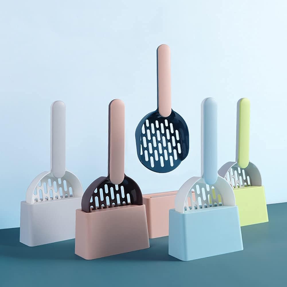 Cat Litter Scoop - Cat Litter Scoop - Cat Litter Scoop - Cat Litter Scoop - Cat Litter Accessories - Cat Litter Scoop with Holder - Cat Toilet Cleaning - Cat Litter Sieve - Cat Litter Scoop - Pet Supplies Cats - Sturdy Plastic Scoop - Gray - 1 Piece - Image 4