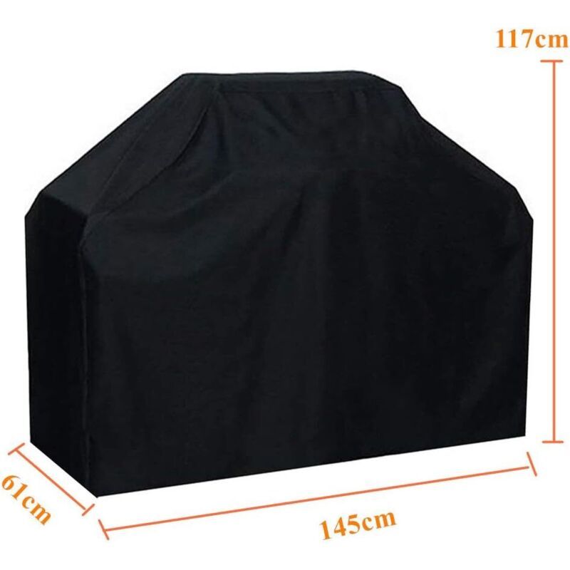 BBQ Cover Waterproof Windproof Fade Resistant Oxford Fabric Compatible with Weber and Brinkmann Barbecue Racks, 145 x 61 x 117 cm - Image 2