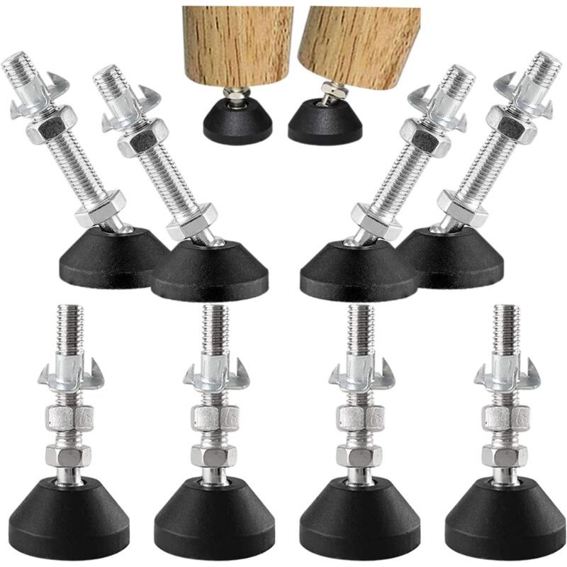 8 Pack Adjustable Leveling Feet M10 x 100 Load Capacity 500 kg Furniture Feet, Diameter 40 mm - Image 1