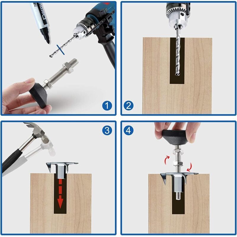 8 Pack Adjustable Leveling Feet M10 x 100 Load Capacity 500 kg Furniture Feet, Diameter 40 mm - Image 2