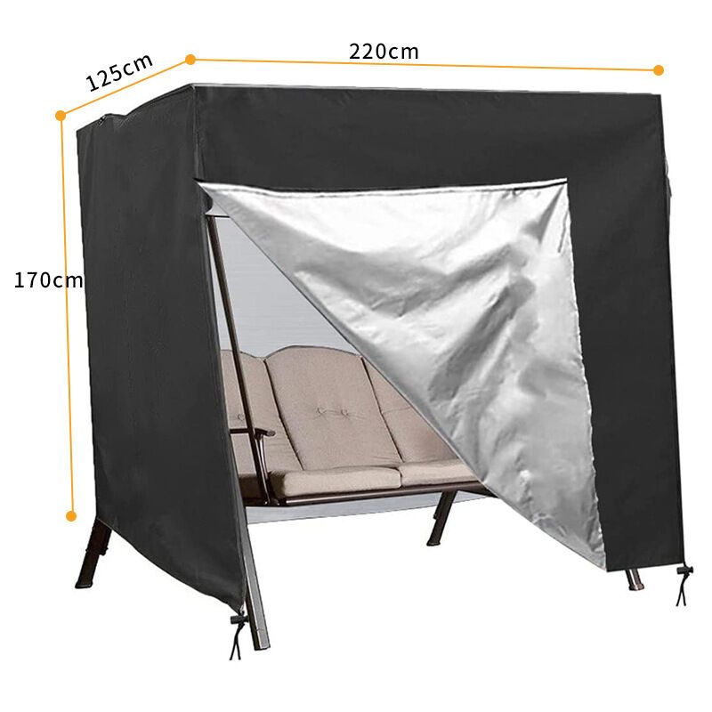 Garden Swing Cover Waterproof UV Resistant Oxford Fabric, 220 x 125 x 170 cm - Image 2