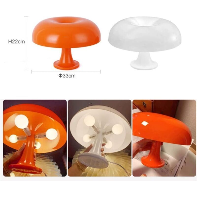 Mushroom Table Lamp LED Room Decoration Orange, 22 x 33 cm - Image 4