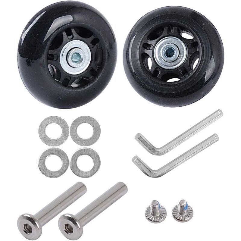 2 Pcs Suitcase Replacement Wheels Rubber Luggage Repair Kit, 45 x 18 mm - Image 1