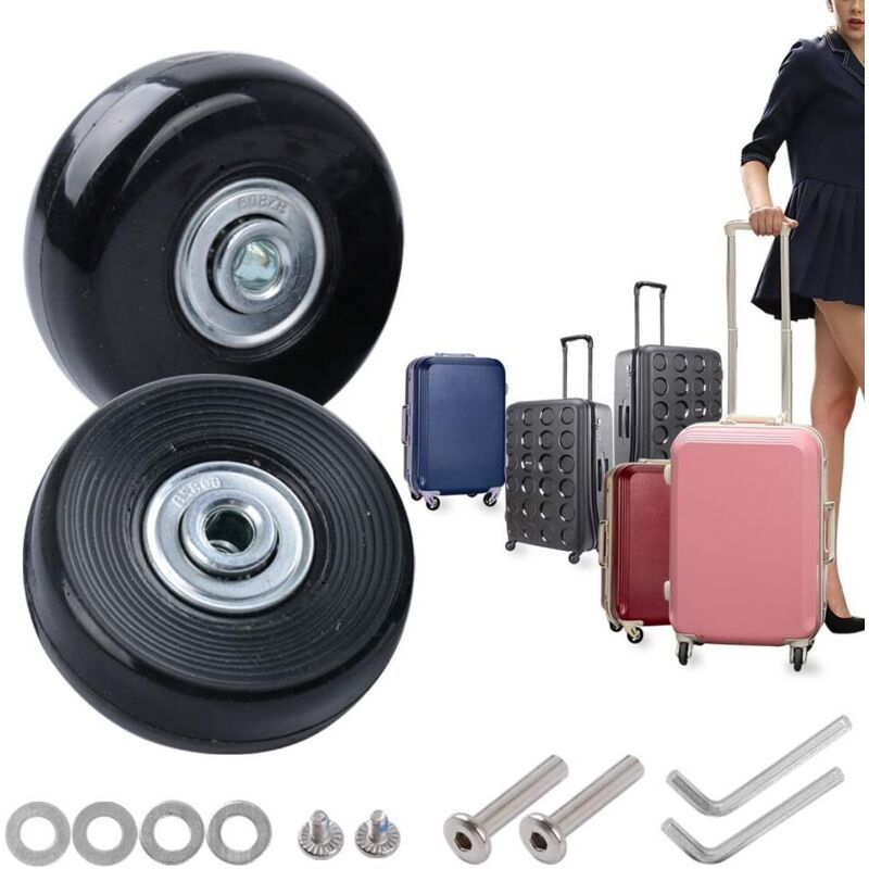 2 Pcs Suitcase Replacement Wheels Rubber Luggage Repair Kit, 45 x 18 mm - Image 2
