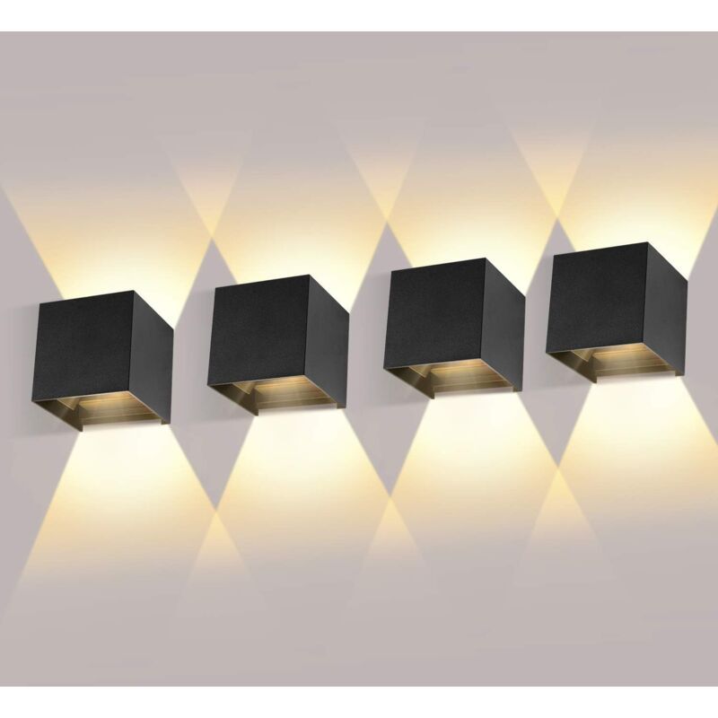 4 Pack 12W LED Wall Lights Adjustable Beam Angle IP65 Waterproof 3000K Warm White - Image 1
