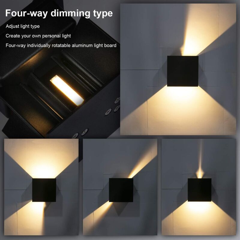 4 Pack 12W LED Wall Lights Adjustable Beam Angle IP65 Waterproof 3000K Warm White - Image 2