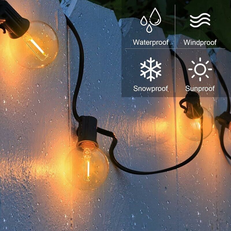 26 Bulb LED Outdoor String Lights Waterproof for Patio Garden Party, 15 m - Image 3