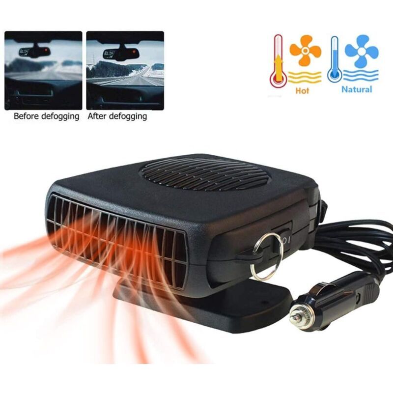 2-in-1 Car Heater 200W 12V Cigarette Lighter Defogger and Cooling Fan - Image 1