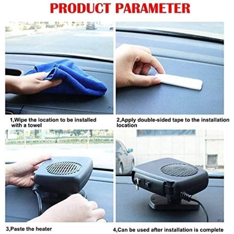 2-in-1 Car Heater 200W 12V Cigarette Lighter Defogger and Cooling Fan - Image 3