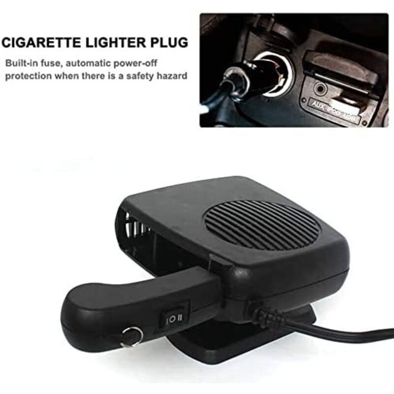 2-in-1 Car Heater 200W 12V Cigarette Lighter Defogger and Cooling Fan - Image 4