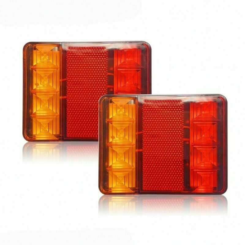 2 Pcs 8 LED Trailer Tail Lights E8 Approved IP65 Waterproof, 120 x 95 x 2 - Image 3