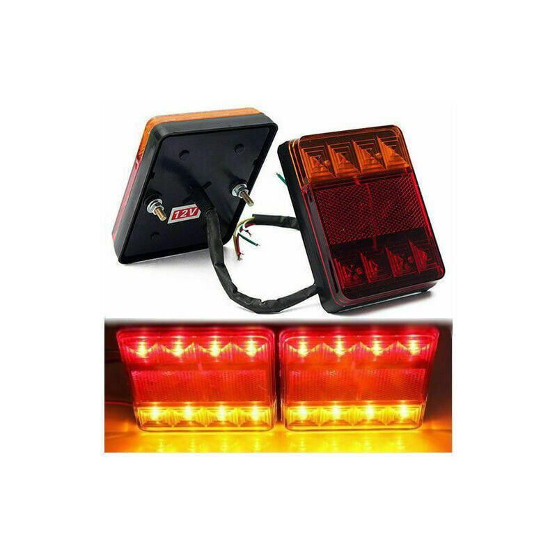 2 Pcs 8 LED Trailer Tail Lights E8 Approved IP65 Waterproof, 120 x 95 x 2 - Image 4