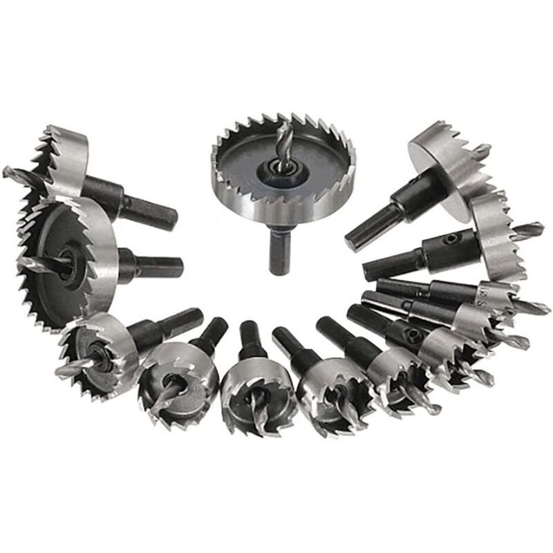 13 Pcs Metal Hole Saw Set Tungsten Steel Cutting Tool Kit, 16-53 mm - Image 1