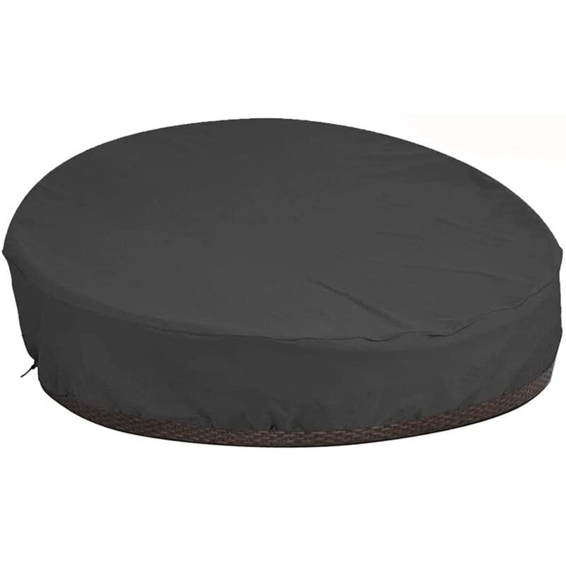 Round Garden Sofa Bed Cover Waterproof 210D Oxford Black, D228 x H83 cm - Image 1
