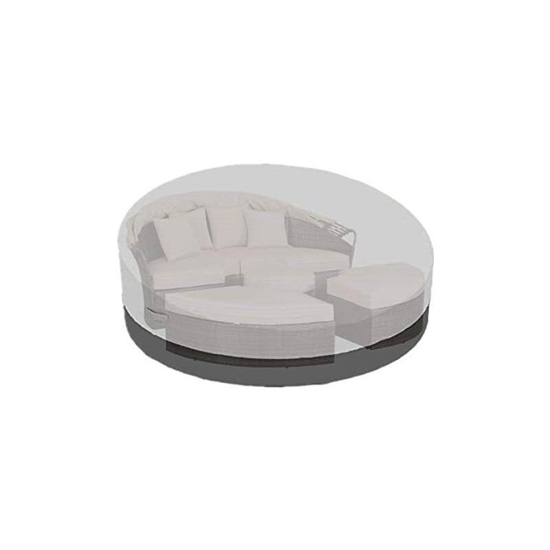 Round Garden Sofa Bed Cover Waterproof 210D Oxford Black, D228 x H83 cm - Image 3