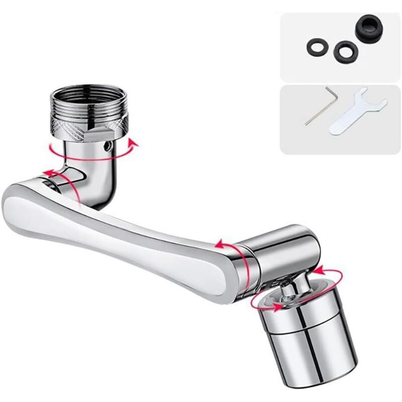 Faucet Aerator 1440 Degree Swivel Extension 2 Water Modes Universal Brass Diffuser, 20 22 24 mm - Image 1