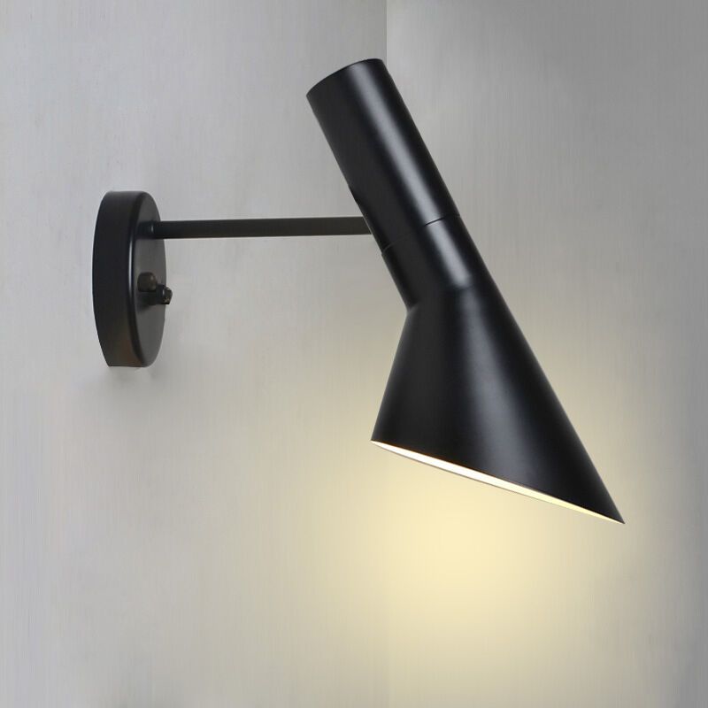 Modern Wall Light with Switch Adjustable E27 Reading Lamp Black - Image 1