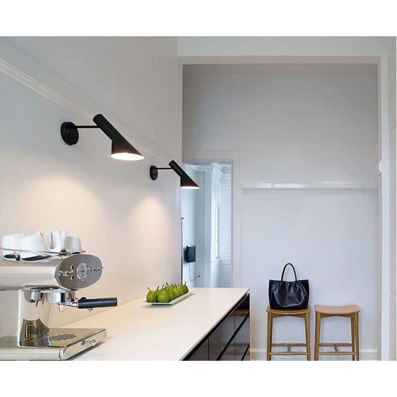 Modern Wall Light with Switch Adjustable E27 Reading Lamp Black - Image 2