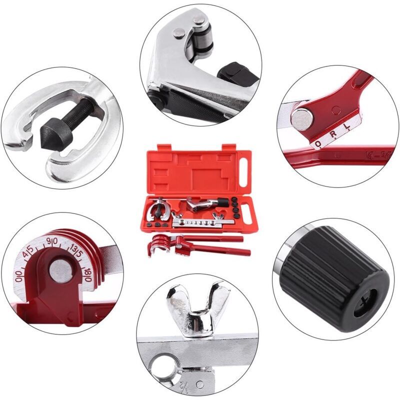 11 Pcs Pipe Flaring Tool Kit with Pipe Cutter and Tube Bender - Image 4