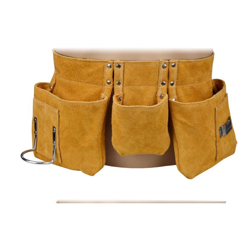 Leather Tool Belt with Pockets Adjustable Nylon Belt, 52 x 22 cm - Image 1