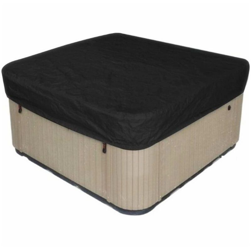Spa Cover Square Hot Tub Cover Waterproof 190T Polyester Black, 207 x 207 x 30 cm - Image 1