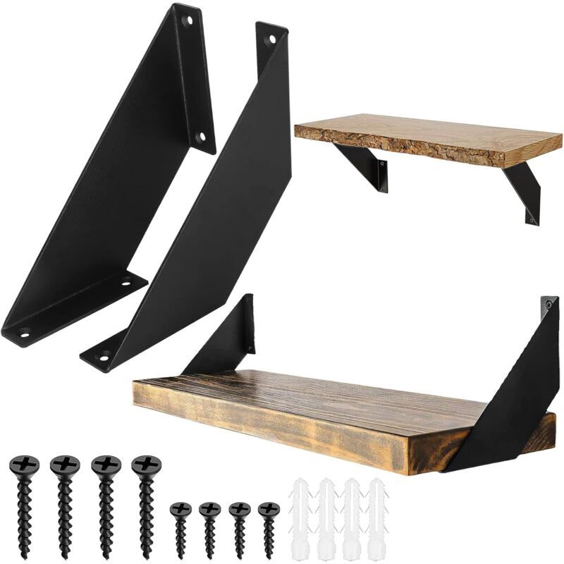 2 Pcs Heavy Duty Metal Shelf Brackets for DIY Shelves, 15 cm - Image 1