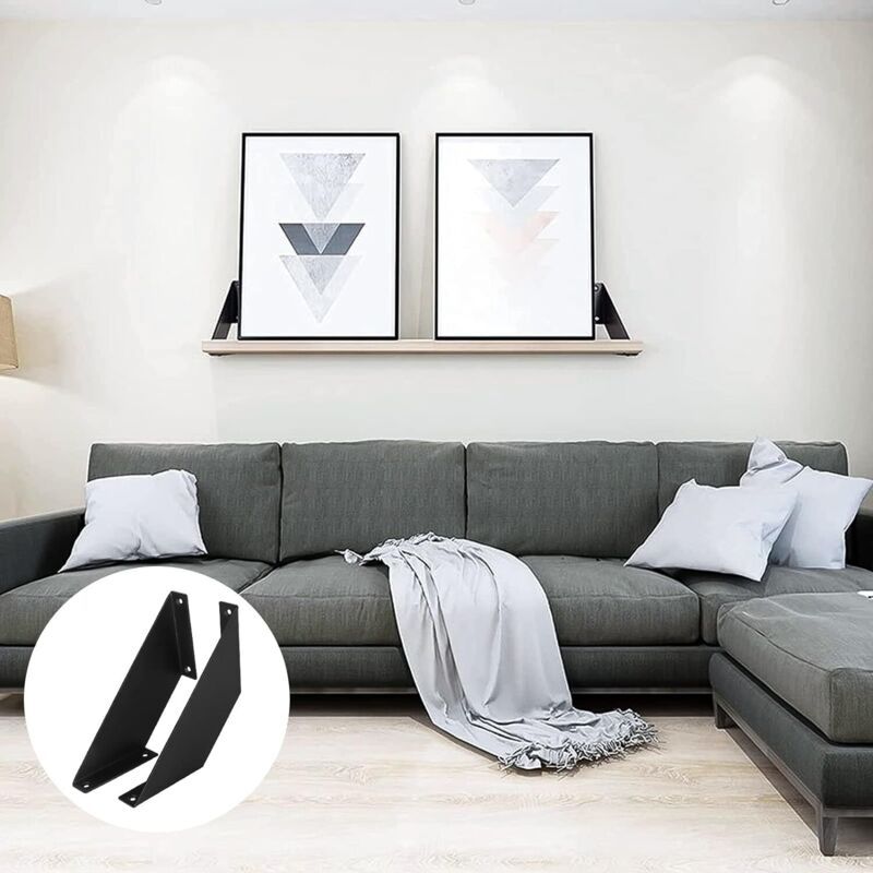 2 Pcs Heavy Duty Metal Shelf Brackets for DIY Shelves, 15 cm - Image 2