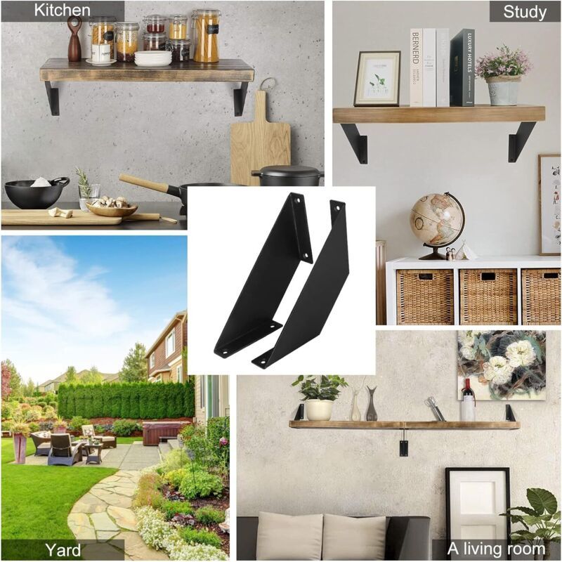 2 Pcs Heavy Duty Metal Shelf Brackets for DIY Shelves, 15 cm - Image 3