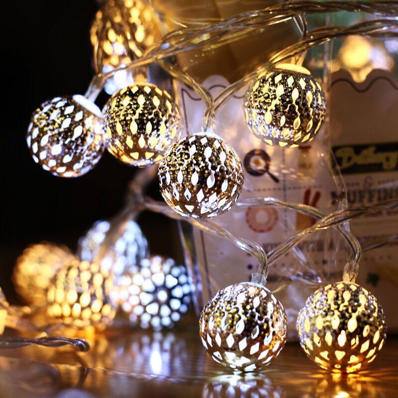 20 LED Solar String Lights Moroccan Ball Warm White Waterproof, 5 m - Image 4