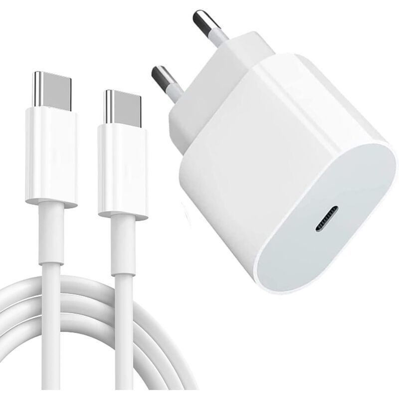 20W USB C Charger with Type C Cable Compatible with iPad Pro iPad Air iPad Mini 6 and Galaxy S21 S20 S10, 2 m 12.9 11 inch - Image 1