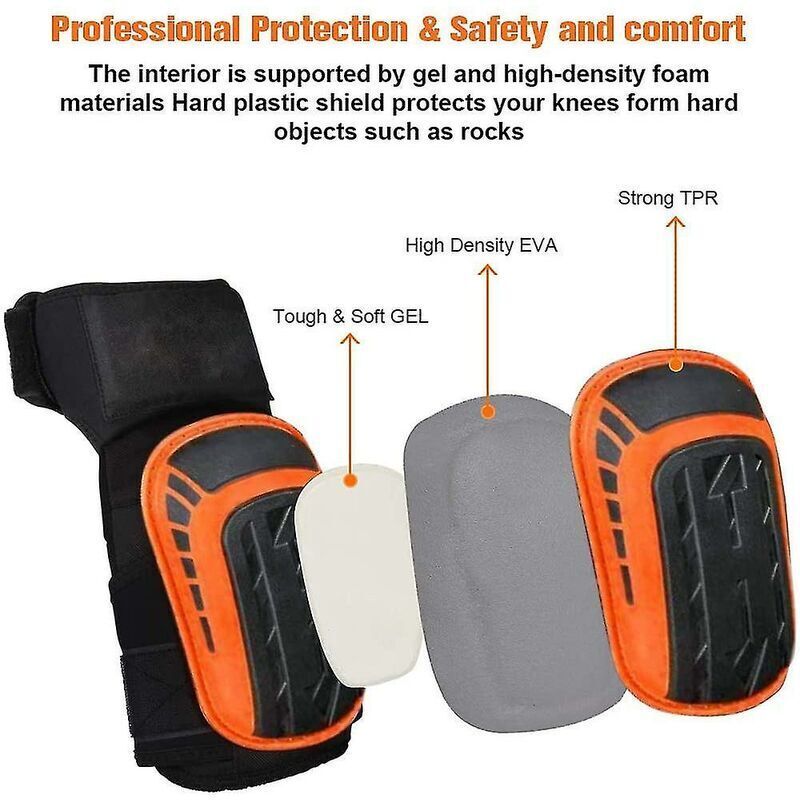 Work Knee Pads Soft Gel and Foam Padding with Anti Slip Straps - Image 2