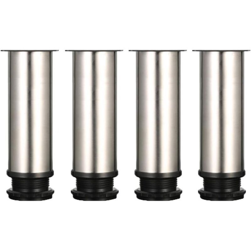 4 Pack Adjustable Furniture Legs Stainless Steel Round Sofa Table Legs, Diameter 50 mm Height 150 mm - Image 1