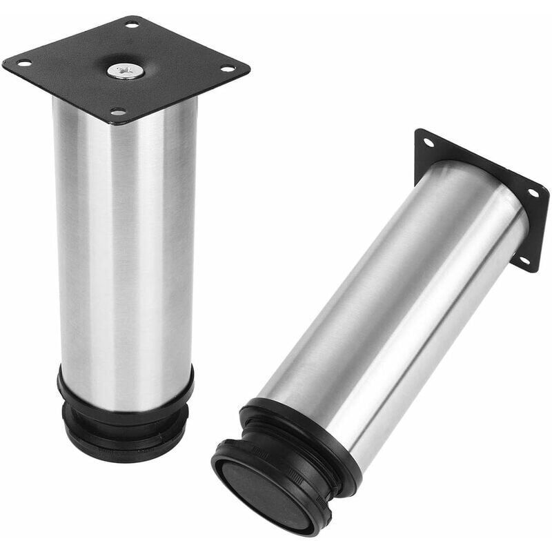 4 Pack Adjustable Furniture Legs Stainless Steel Round Sofa Table Legs, Diameter 50 mm Height 150 mm - Image 2