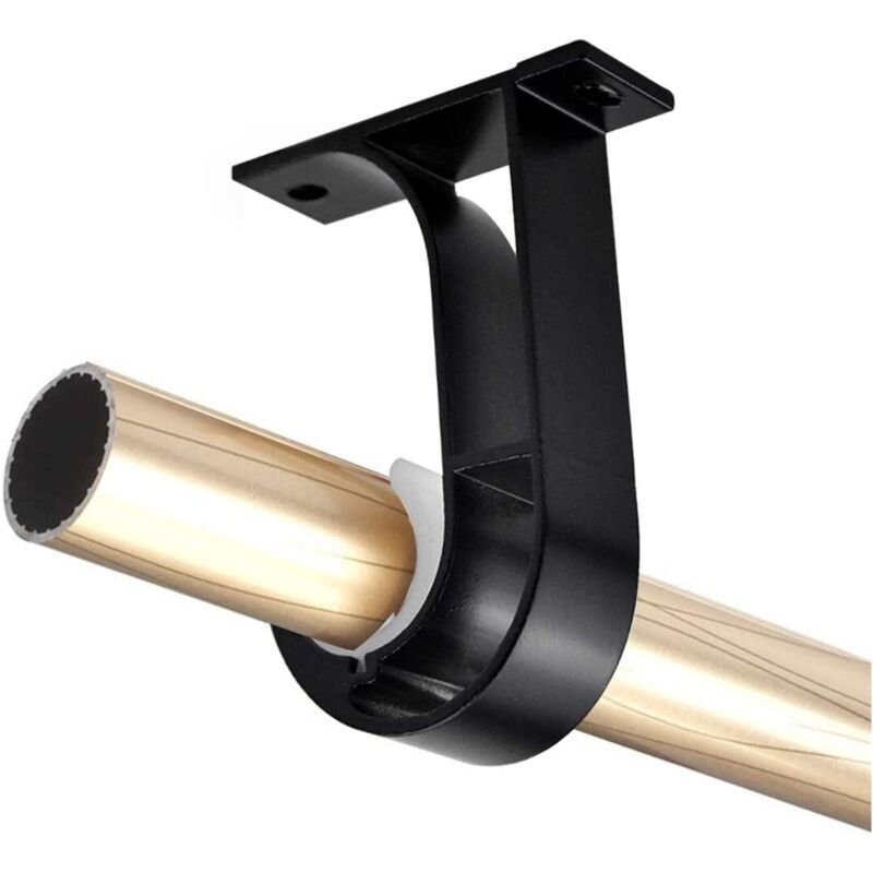 2 Pcs Curtain Rod Brackets Zinc Alloy Wall Ceiling Mount White - Image 4
