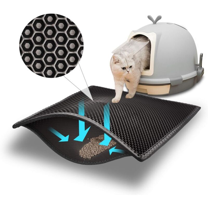 Double Layer Cat Litter Mat Black, 30 x 45 cm - Image 1