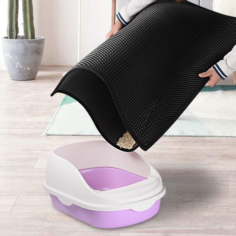 Double Layer Cat Litter Mat Black, 30 x 45 cm - Image 2