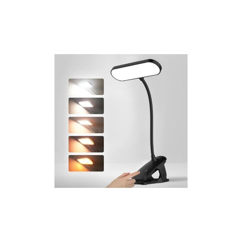 Touch Bedside Lamp 5 Colors 5 Brightness Levels Flexible Reading Lamp Black - Image 2