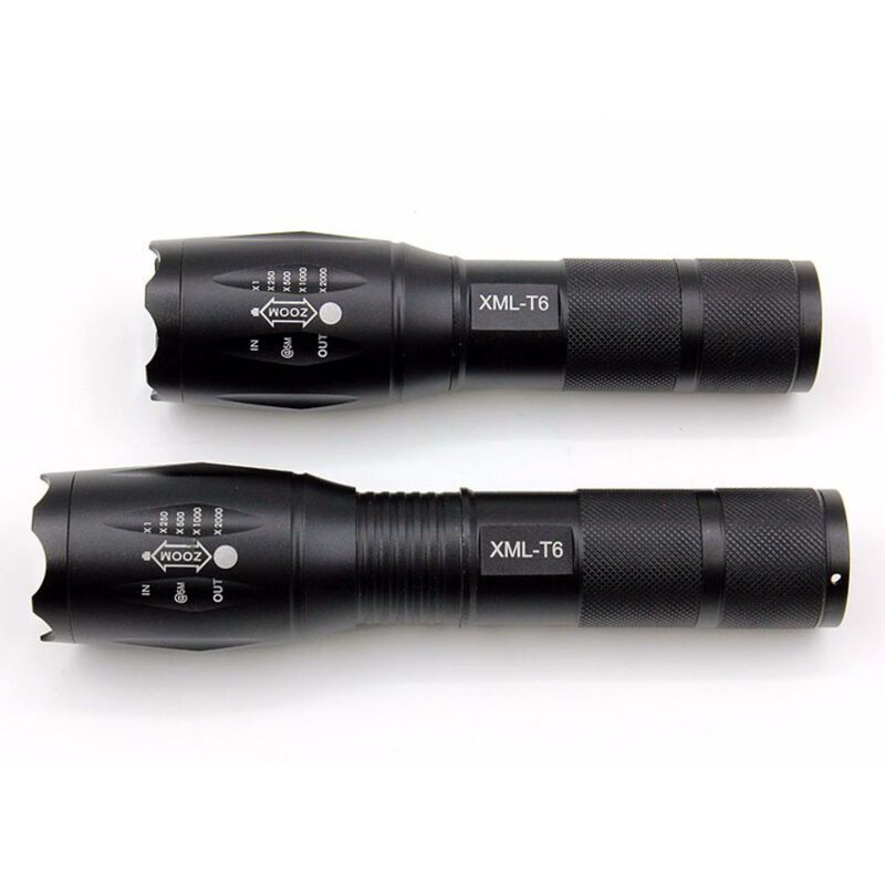 2 Pack LED Torch 1000 Lumens Zoomable Flashlight 5 Modes - Image 2
