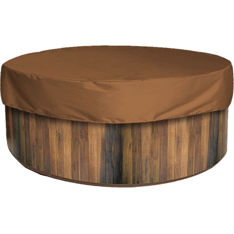 Round Spa Cover Waterproof 190T Brown, 215 x 70 cm - Image 1