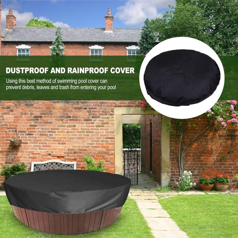 Round Spa Cover Waterproof 190T Brown, 215 x 70 cm - Image 3