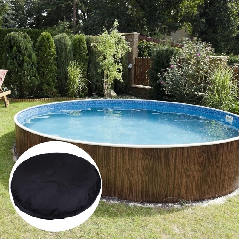 Round Spa Cover Waterproof 190T Brown, 215 x 70 cm - Image 4