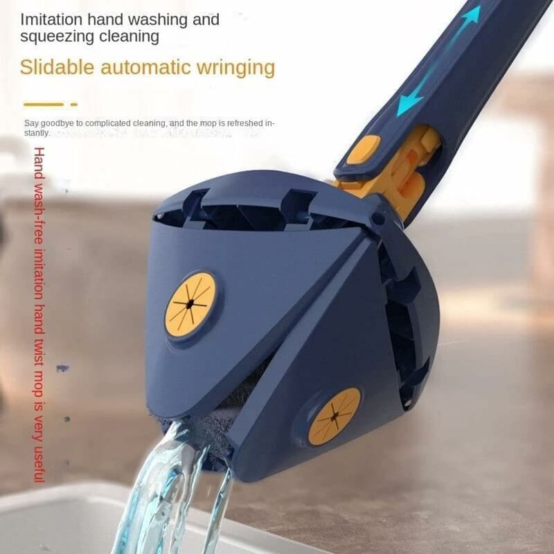 Dust Mop 360 Degree Rotating Floor Mop with 5 Cloths Blue - Image 2