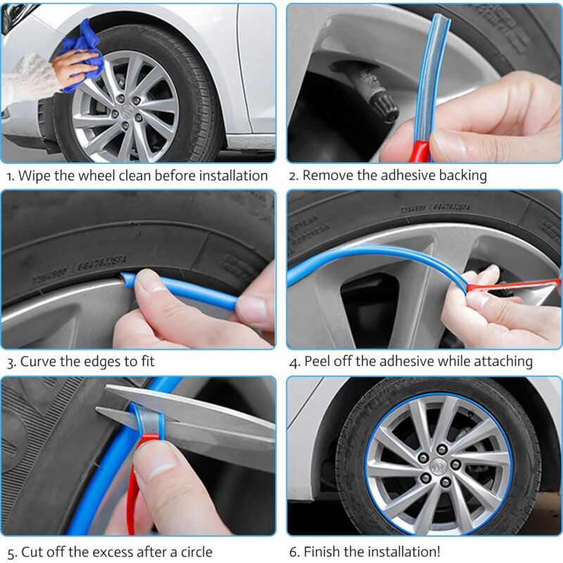 Car Rim Protection Strip Adhesive Wheel Protector, 8 m - Image 2