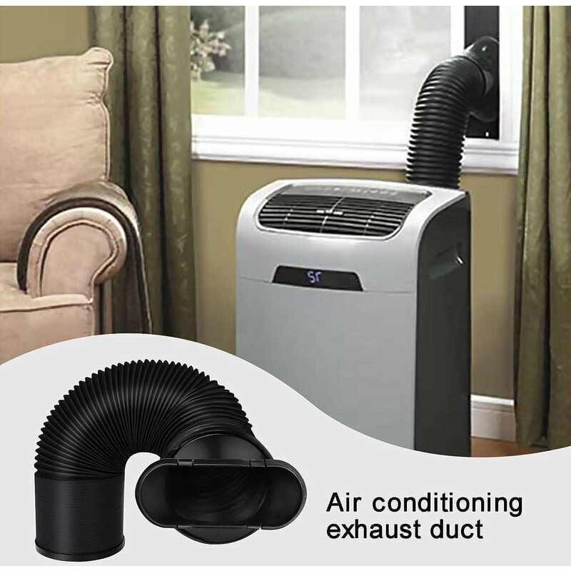 Mobile Air Conditioner Exhaust Hose Kit Black Flat Mouth, Diameter 15 cm Length 22-150 cm - Image 4