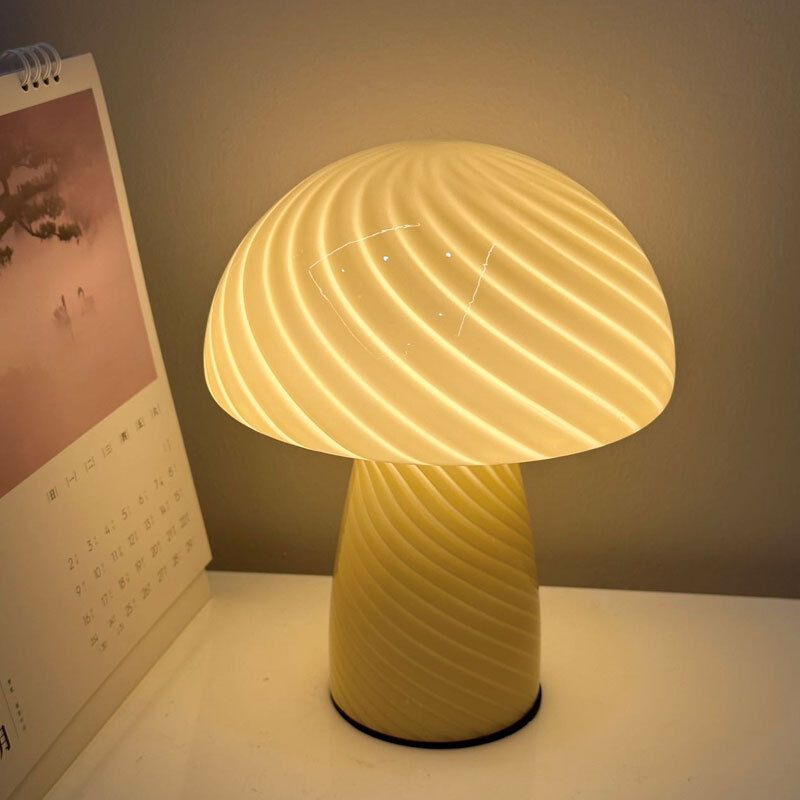 Modern Mushroom Glass Table Lamp Pink - Image 2