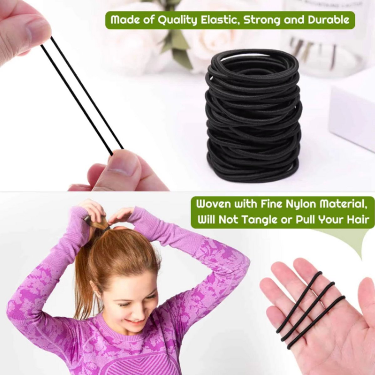 10x Hair Ties | Hair Ties | Black - Image 2